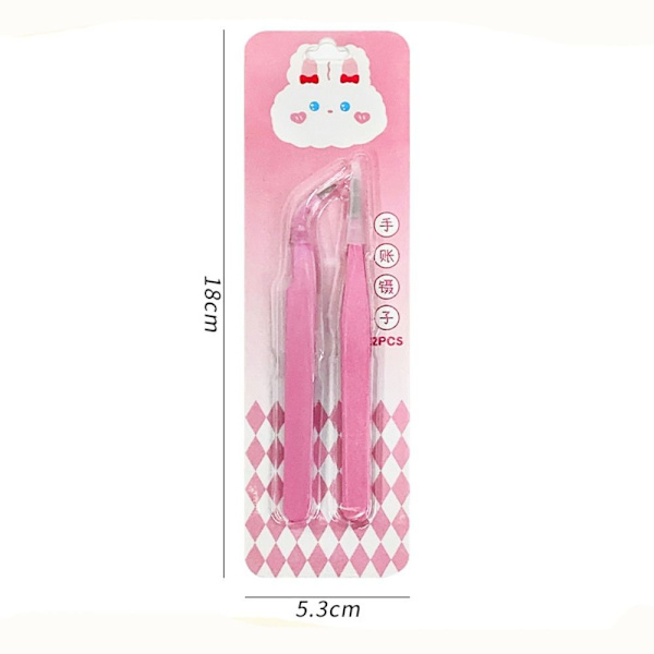 Suorat kaarevat pinsetit teippitarratyökalu PINK pink