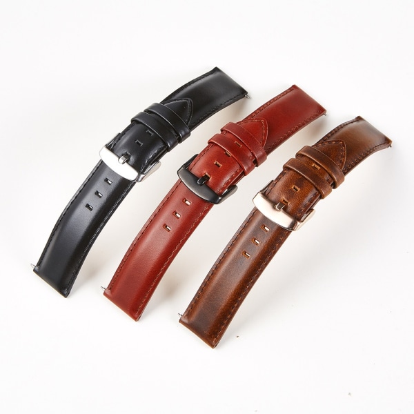 Kellon ranneke lehmännahkainen watch TUMMANRUSKEA 22MM Dark Brown 22mm