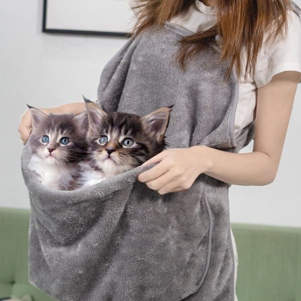 Bröstförkläde för att bära sovande katter 1 1 1