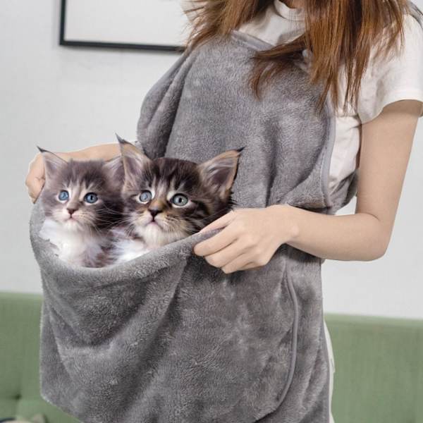 Bröstförkläde för att hålla sovande katter 3 3 3