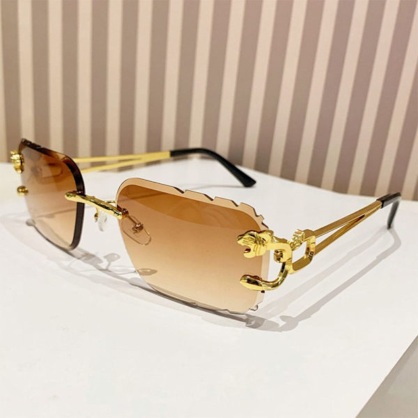 Cut Edge Aurinkolasit Cheetah Design Aurinkolasit Läpinäkyvä Transparent
