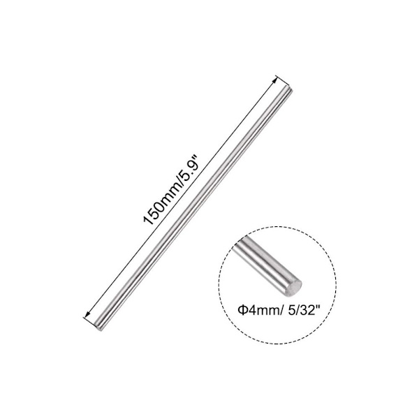 5 kpl kiinteää pyöreää tangoa, lineaarinen liikeakseli 150 mm 150mm