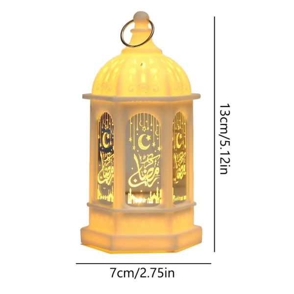 EID Mubarak Lighting Ornament Bærbar LED Palace Lantern Black