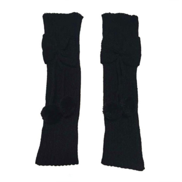 Butterfly Knot Sock Cover Stickat Ull Boot Cover SVART black