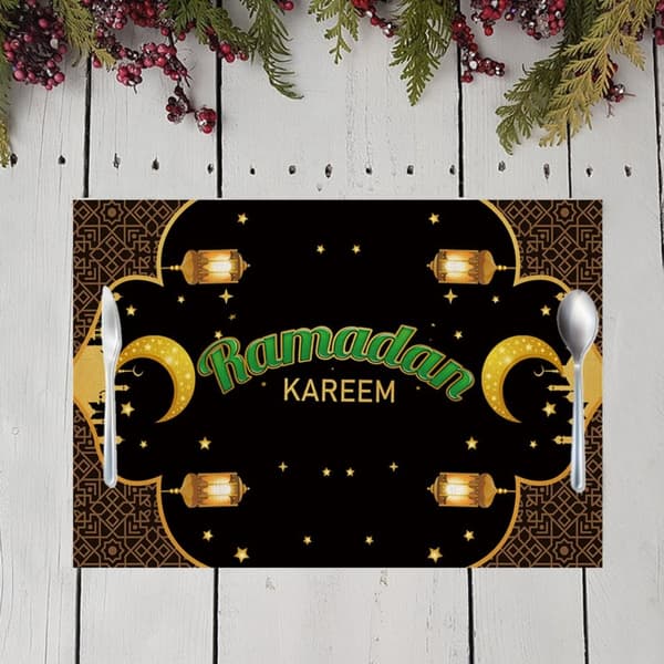2 st 32x42cm Eid Mubarak Bordstablett