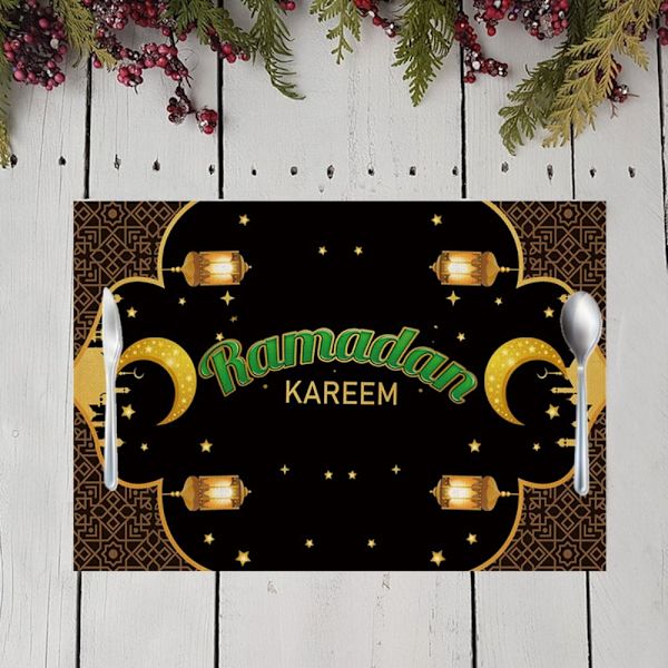 2 stk 32x42cm Eid Mubarak Bordmatter Bordduk