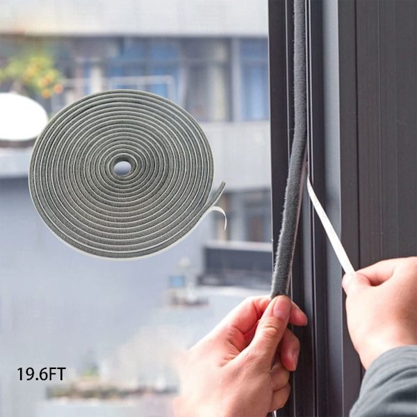Brush Weather Striping Selvklebende tetningsstrimmel 19,6FT 19.6FT