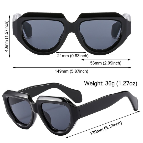 Retro solbriller Punk solbriller SVART-BLÅ SVART-BLÅ Black-Blue