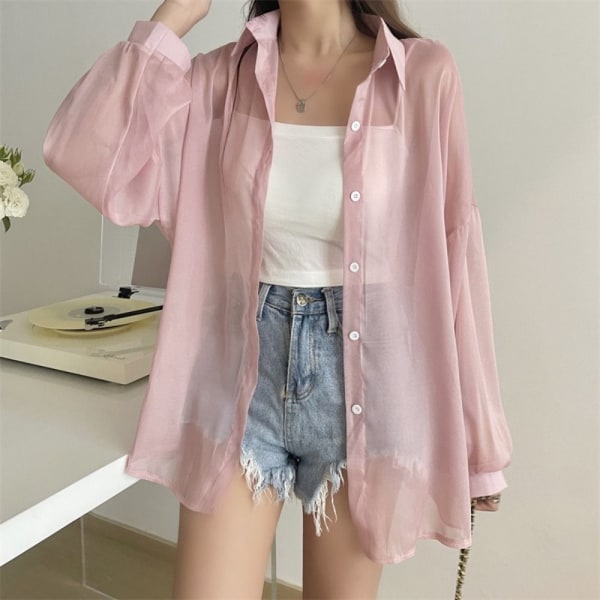 Dame Skjorte Bluse Langærmet Top SORT black