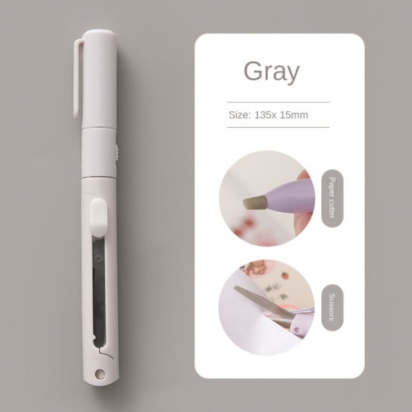 Mini Farverig Foldesaks 2 i 1 Hånd Telt Cutter GRÅ grey