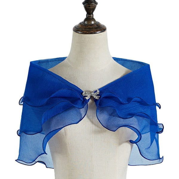 Spets Sjal Bröllop Cape BLÅ Blue