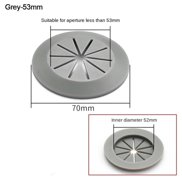 Wire Hole Cover Computer Grommet GRÅ 53MM grey 53mm