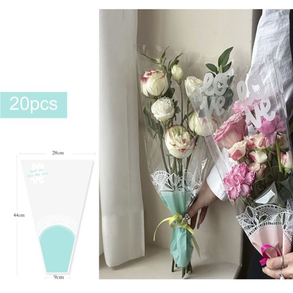 20/30 STK Rose Packing Sleeve Bag Buket Pakkepose BLÅ Blue 20pcs-Multiple-20pcs-Multiple