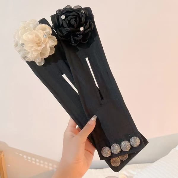 Hårknold Maker Blomster Hårklemme SORT black