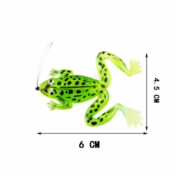 2STK Fiskefrø Lure Gummifrø GRØN green