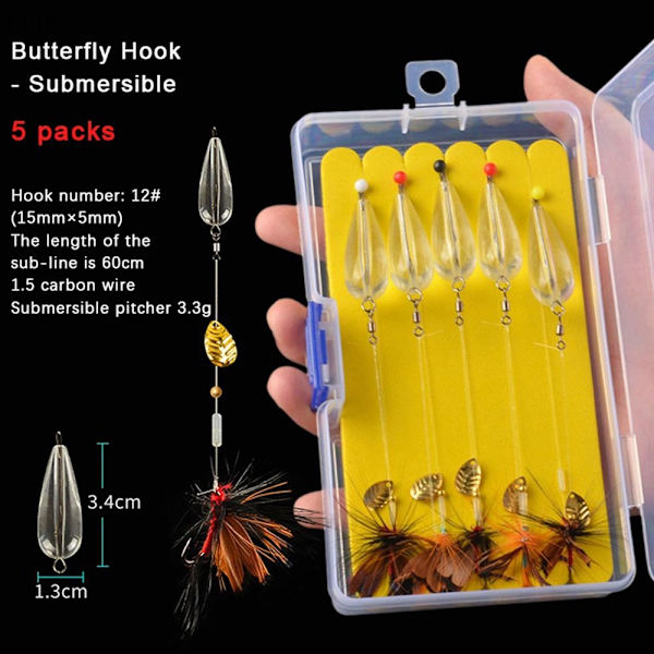 5Förpackningar/Låda Set Fiskedrag STYLE 4 SÄNK STYL 4 SÄNK Style 4 sink