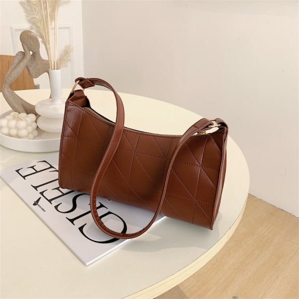PU skinnveske Retro skinn skulderveske BRUN Brown