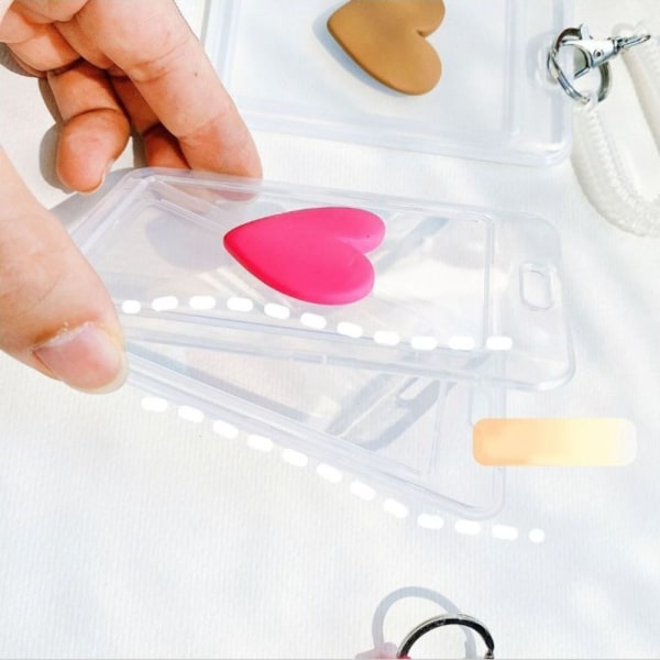 Med nyckelring Transparent Card Hold Access Card KAFFE coffee