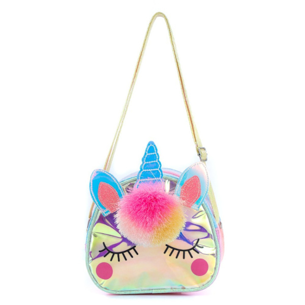 Sarjakuva Lasten Pehmo Unicorn Meikkilaukku Kosmetiikkalaukku Multicolor