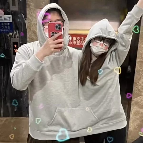 Intim Hoodie Par Rolig Hoodie GRÅ grey