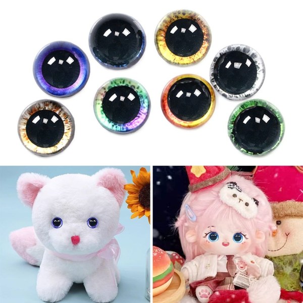 20 st/10 par Eyes Crafts Eyes Puppet Crystal Eyes 8MM-FÄRG 8mm-color random