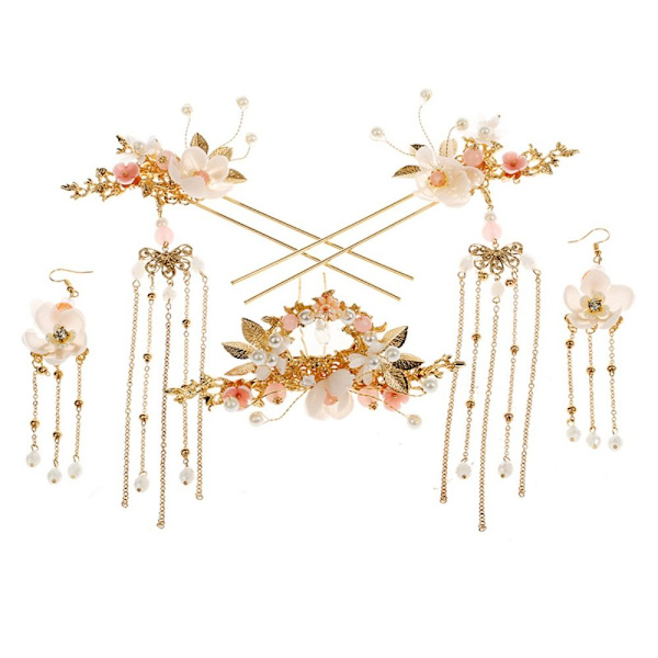 Tofs Hårnålskam Steg Shake Hair Crown Set Hanfu Hårnål