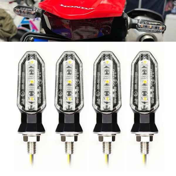 1 par motorcykel blinklys Motorcykel blinklys Transparent Shell