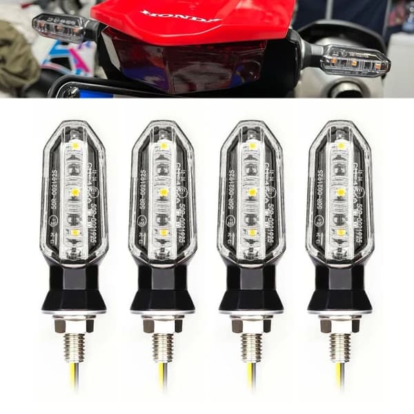1 par Motorcykelblinkers GUL Amber Shell
