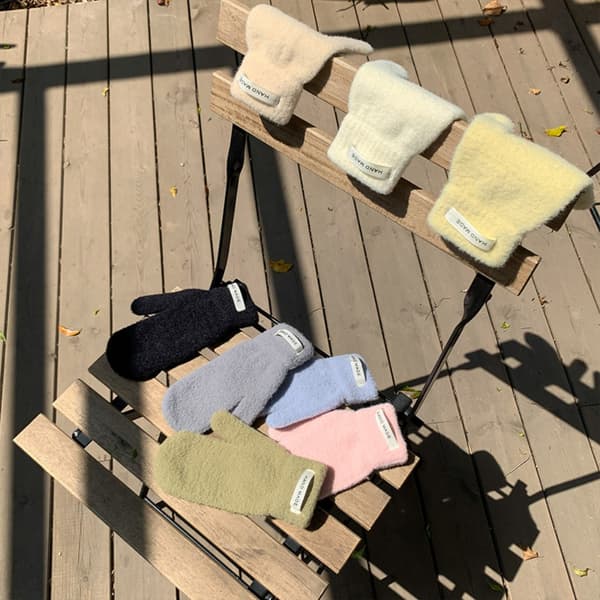 Grå fingerlösa pälsvantar grey
