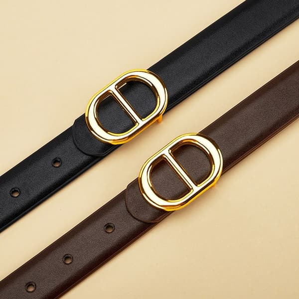 Läder Midjeband Legering Fjäril Spänne Bälte KAFFE coffee