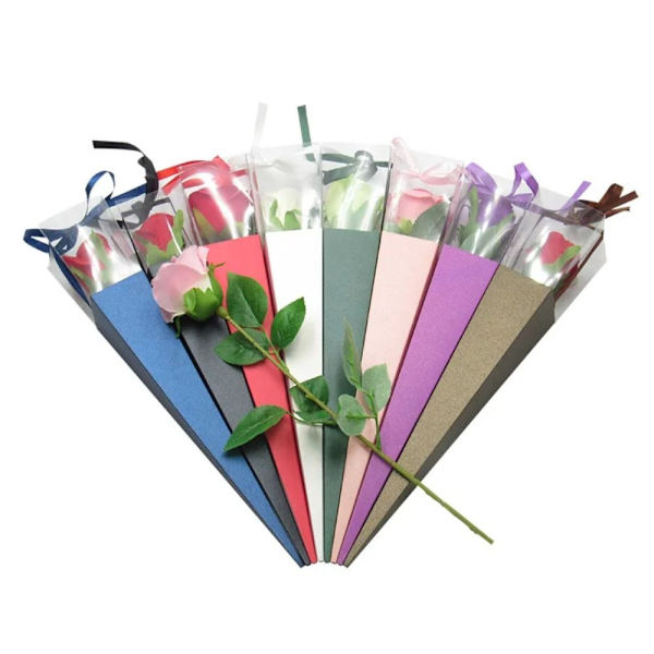 10 kpl Kirkas ikkuna Bouquet Box Kukkakimppu käärepaperi PUNAINEN Red
