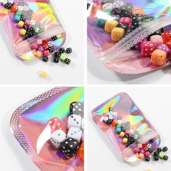 50stk Emballasje Poser Ziplock Poser 7X12CMPINK ROSA 7x12cmPink