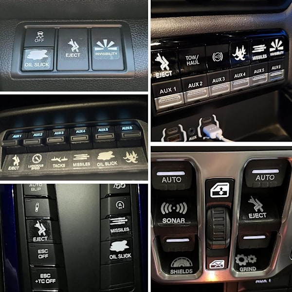 4 kpl Autotarratarrat Auton kytkinpainikkeen tarra uutuusauto