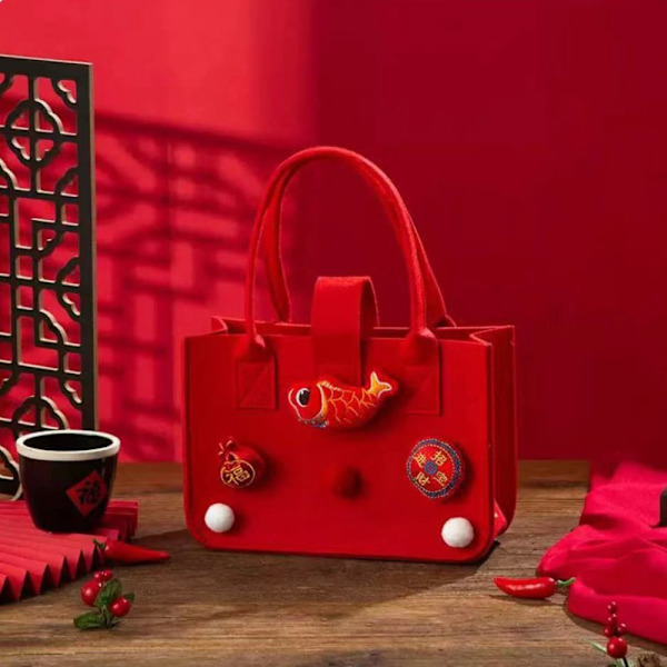 Håndveske Tote Bag RØD 2 2 red 2-2