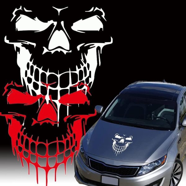 2 stk Skull Car Stickers Decals Reflekterende Skull Car Window