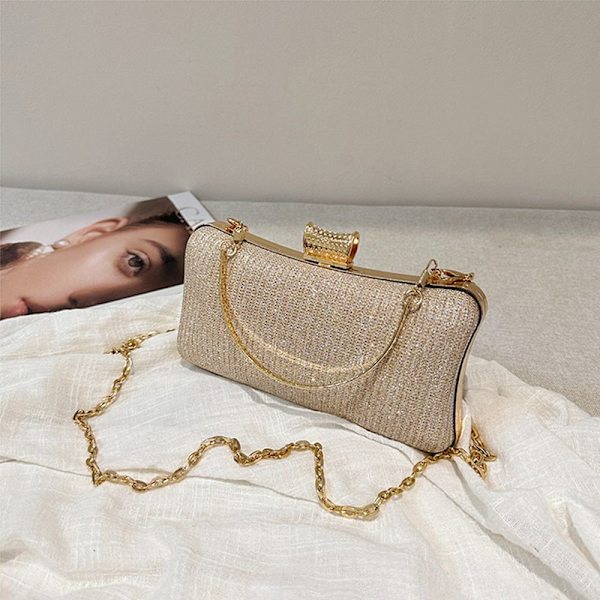 Evening Bag Chain Axelväskor GULD gold