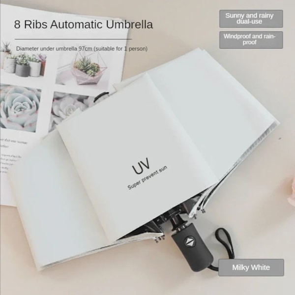 Automatisk Paraply Parasol Paraply HVID White