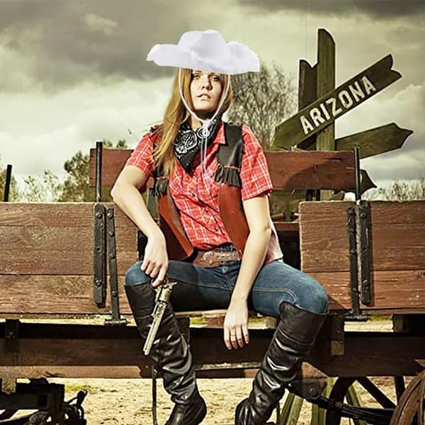 Cowboyhat Rå Kant Cowboyhat BLÅ Blue