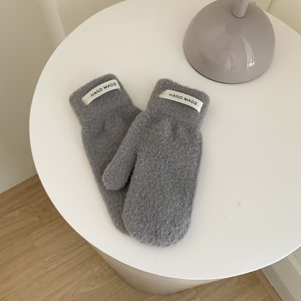 Grå fingerlösa pälsvantar grey