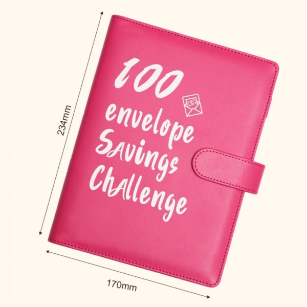 100 Kuvert Utmaning Pärm Kuvert Besparingsutmaningar rose red