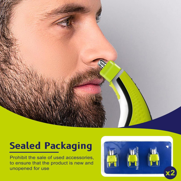 3 pakker næse- og øre- og øjenbrynstrimmere Udskiftningshoveder, der er kompatible med QP2520 QP2630 QP2724 QP2834 barbermaskiner