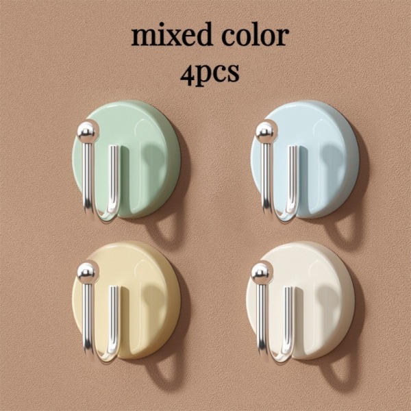 4stk Veggkrok Selvklebende krok MULTICOLOR U SHAPE U SHAPE multicolor U shape-U shape