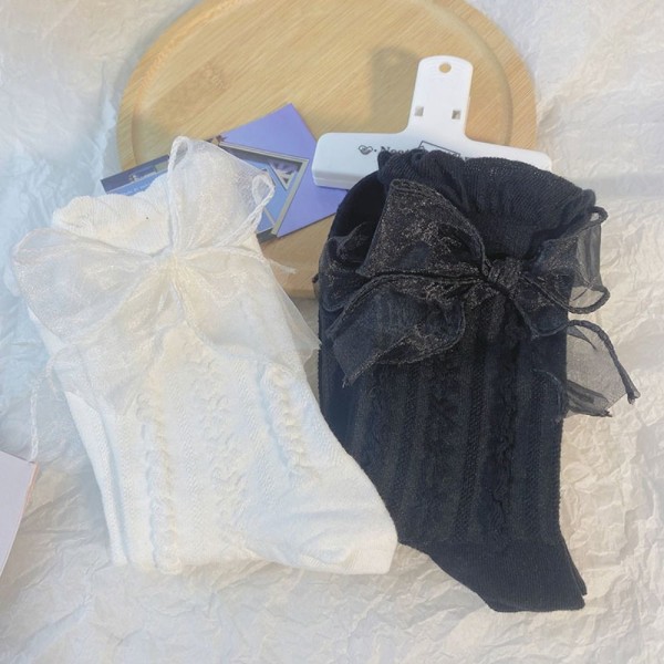 Vita spetsstrumpor Lolita strumpor 1 1 1