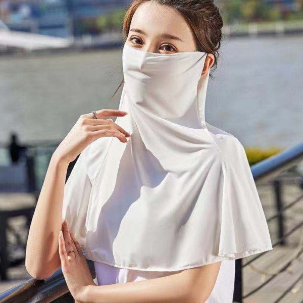 lce Silk Bandana Cool Face Scarf VIT White