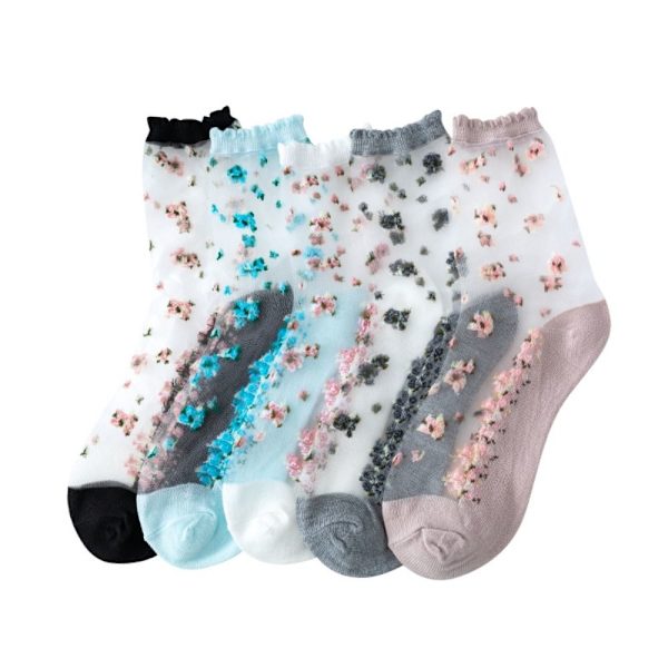 Kristallglas Silkesockor Lastic Socks SVART Black