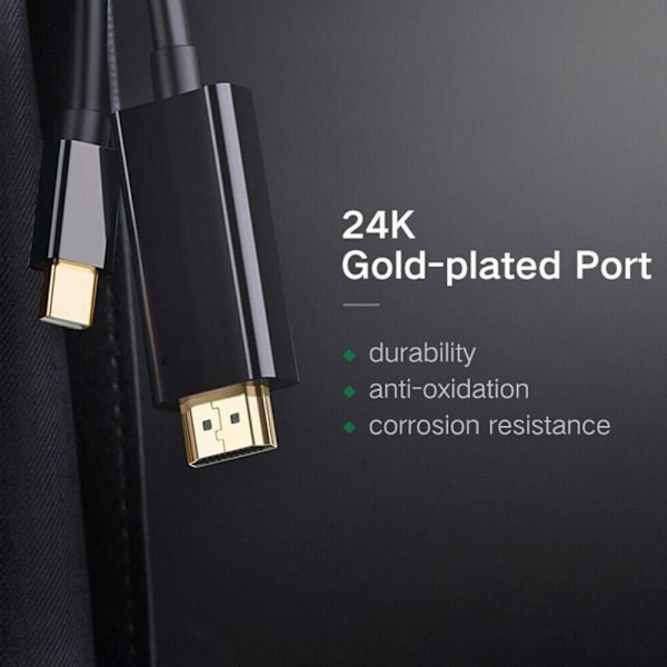 Kabel Mini DP till HDMI-kompatibel、 Videokabel 1.8M