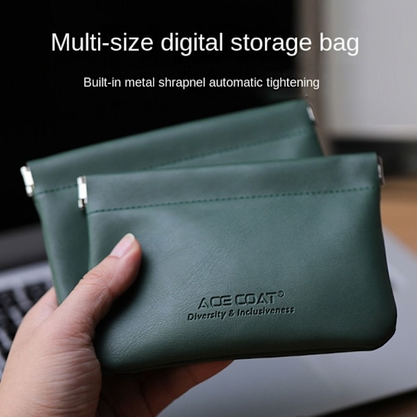 PU Øretelefon Wire Bag Mini Kosmetiktasker SORT black