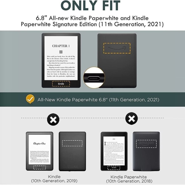 6,8 tommer e-Reader Case Smart Folio Cover BRUN Brown