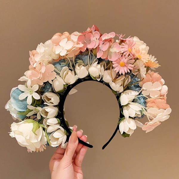 Simulerad blomma huvudbonad Silk Flower Hårnål 9 9 9