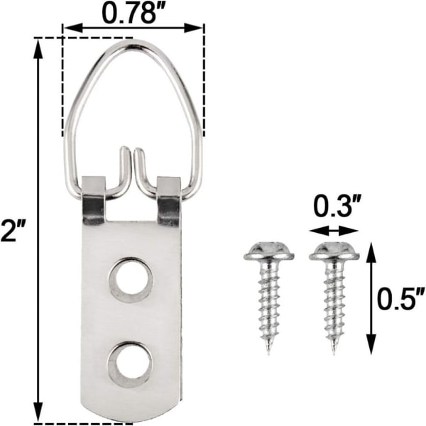 100 stk D-ring Bildehengere Heavy Duty